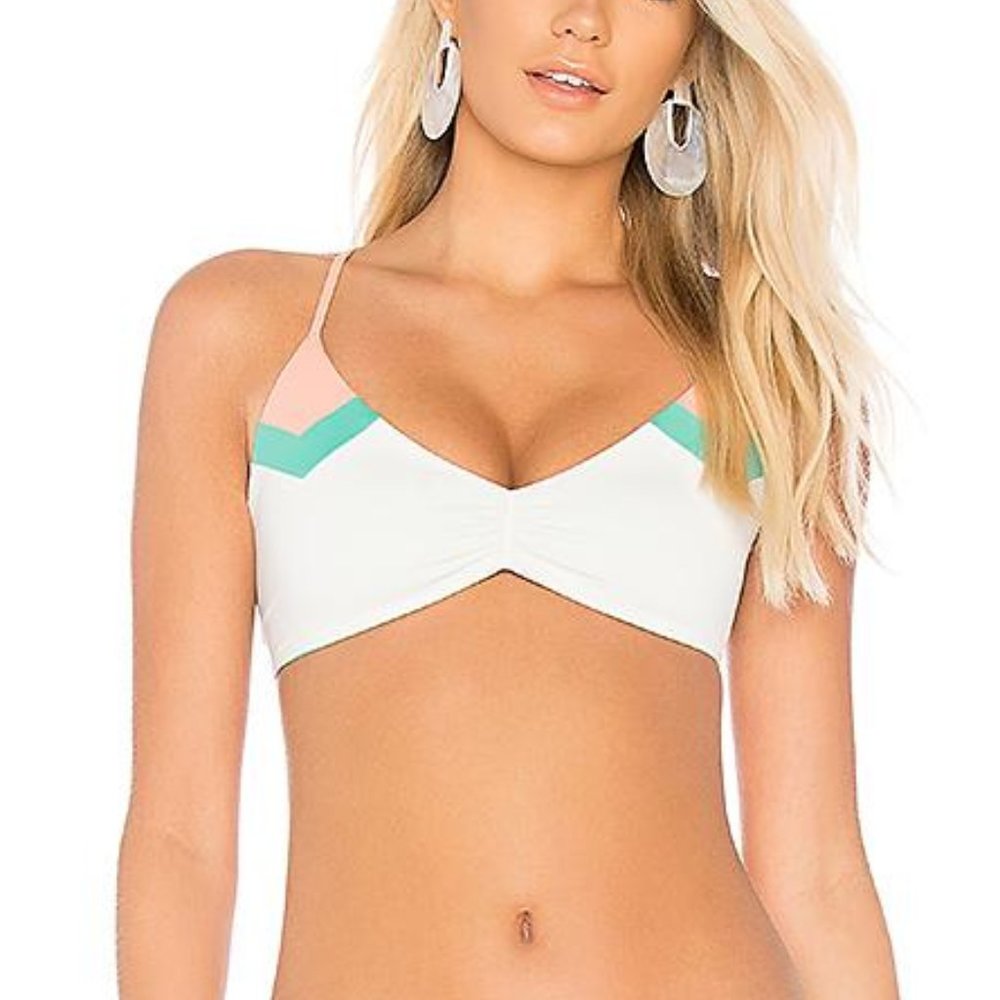 L*Space Haley Color Blocked Strappy Bikini Top - Picture 1 of 8